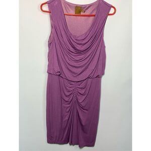 Ali Ro Women's Sleeveless Lined Elastic Waist Draped Ruched Dress Purple Size 6